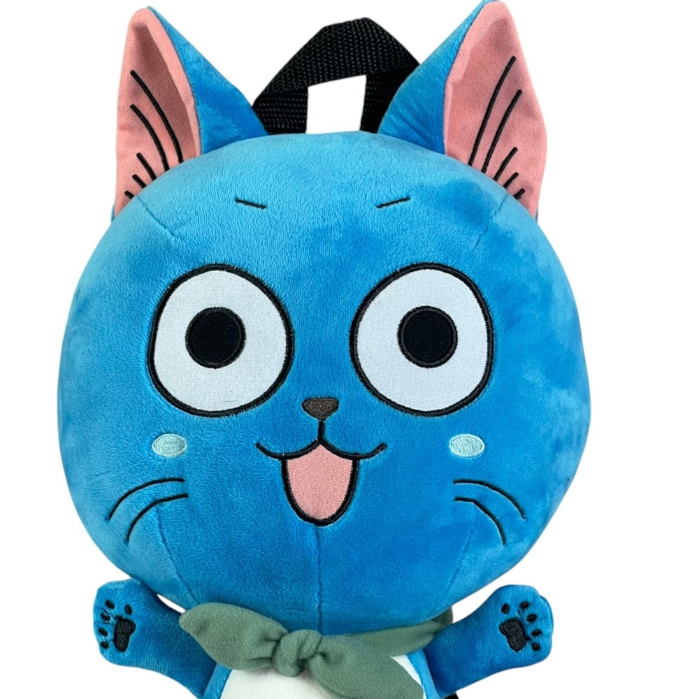 Funimation Fairy tail Blue Happy Cat Backpack Plush 15" Stuffed Toy Lovey Kawaii - Picture 2 of 7